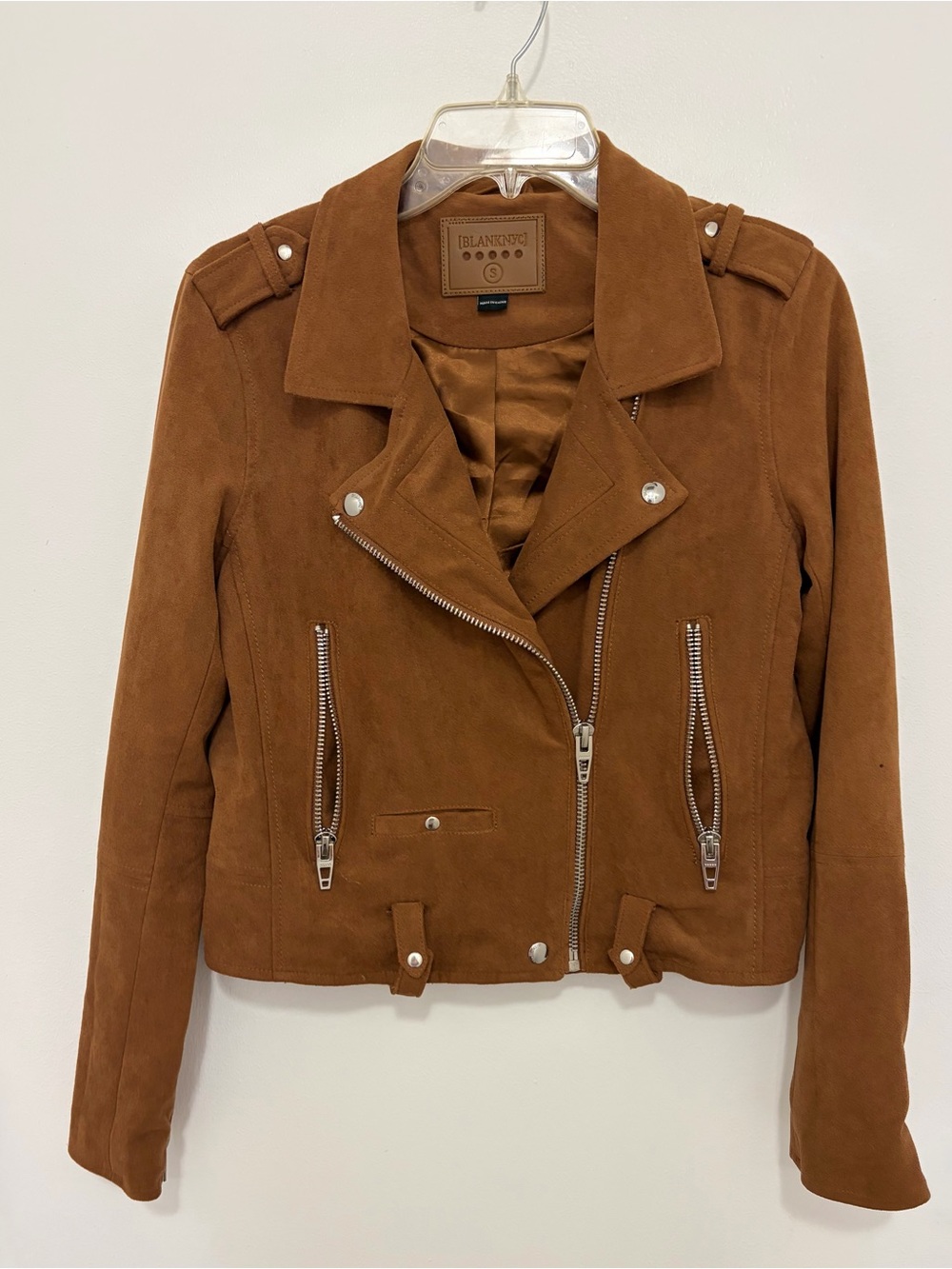 Blank NYC Tan Suede Moto Jacket